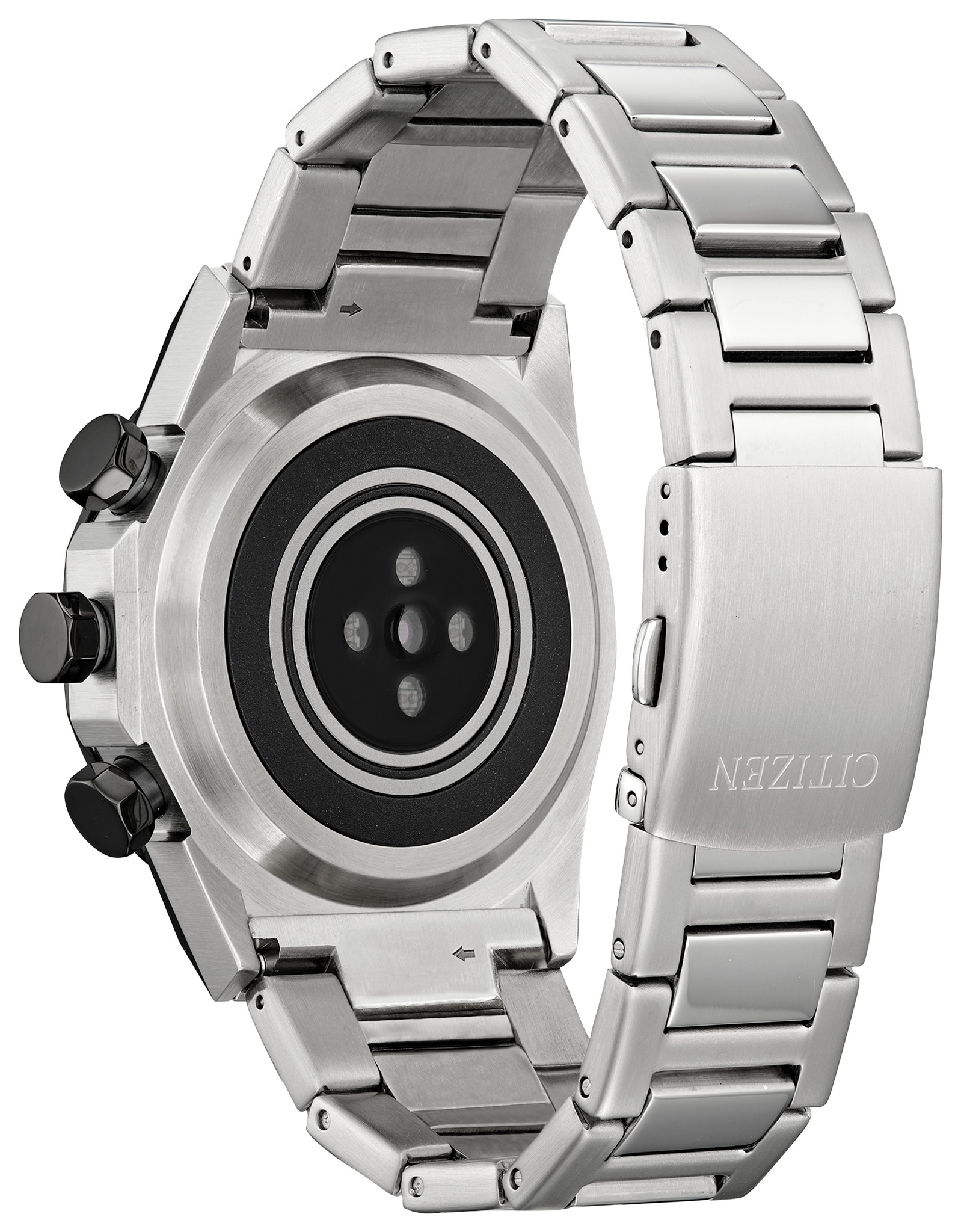 CZ Smart Hybrid Black Dial Stainless Steel Bracelet JX200652E CITIZEN