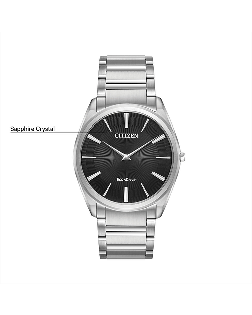 Stiletto Men s Eco Drive AR3070 55E Silver Steel Watch CITIZEN