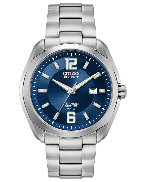 Chandler Blue Dial Super Titanium Bracelet BM7080 54L CITIZEN