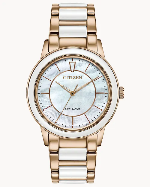 ★レア逆輸入★Citizen Chandler White Dial Ladies Watch Citizen Chandler Ceramic Eco-Drive White Dial Ceramic Watch