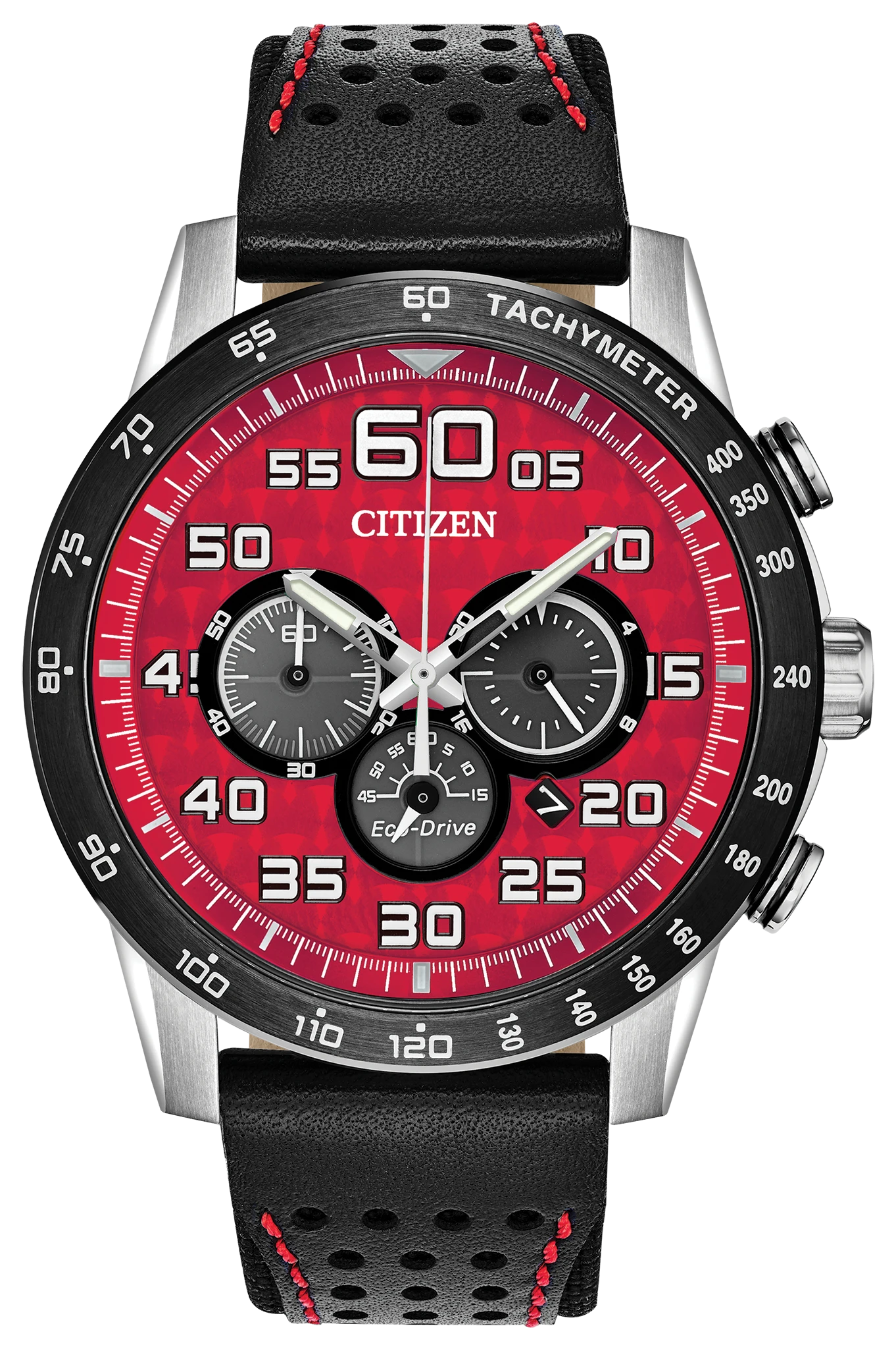 Citizen Primo Chronograph Eco-Drive Red Dial Watch