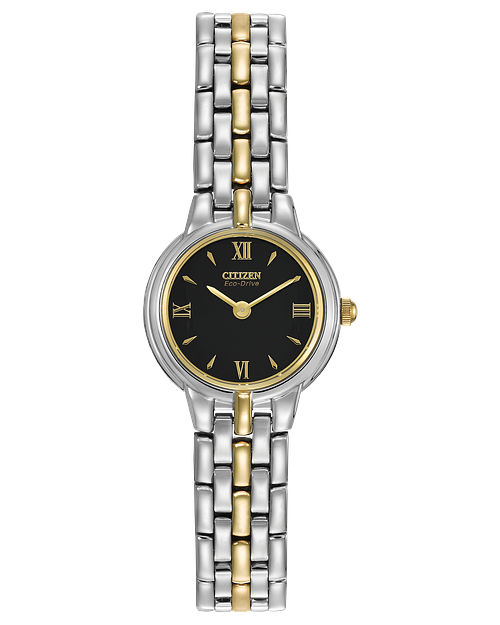Corso Ladies Eco Drive Two Tone Sporty Black Dial Watch CITIZEN