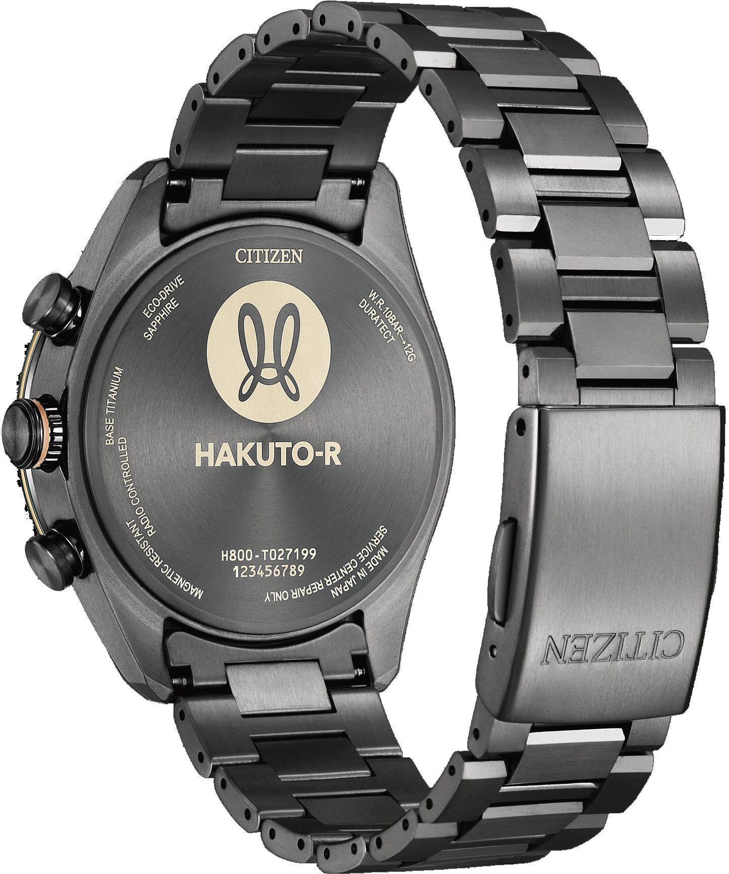 HAKUTO-R Black Dial Super Titanium Bracelet AT8185-71E | CITIZEN