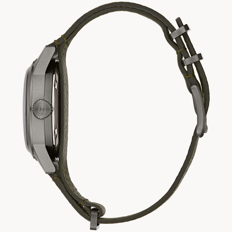Black Dial Leather Strap Hack Watch 98A255 | Bulova