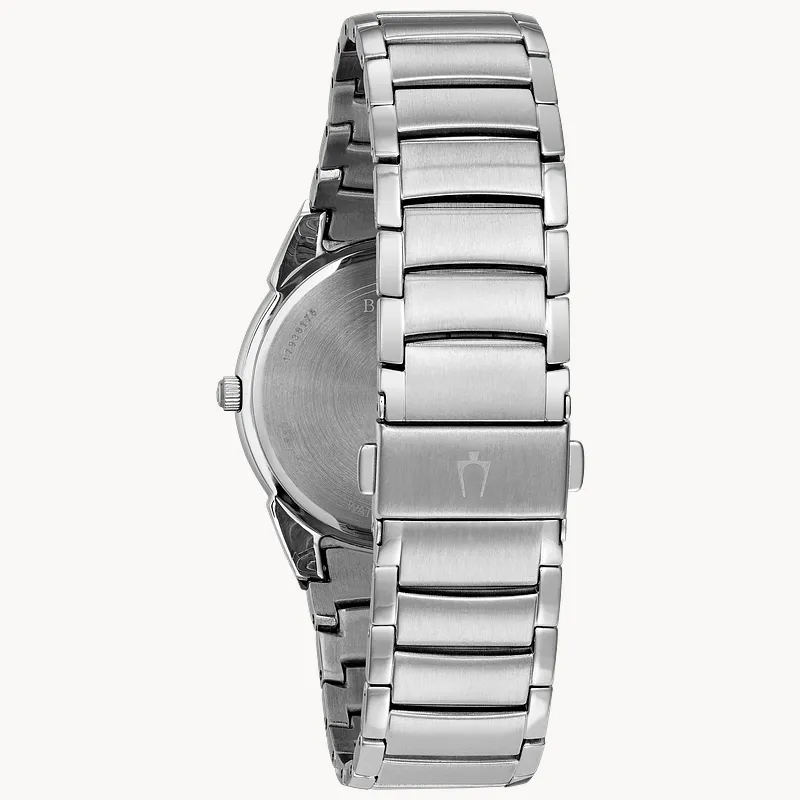 bulova silver dial dress watch Bulova womens Dress Watch Silver Dial Black Leather Strap Stainless Steel Case