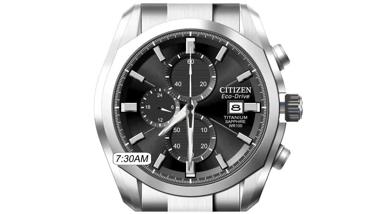 Crystal Black Dial Stainless Steel Bracelet AT2452-52E | CITIZEN
