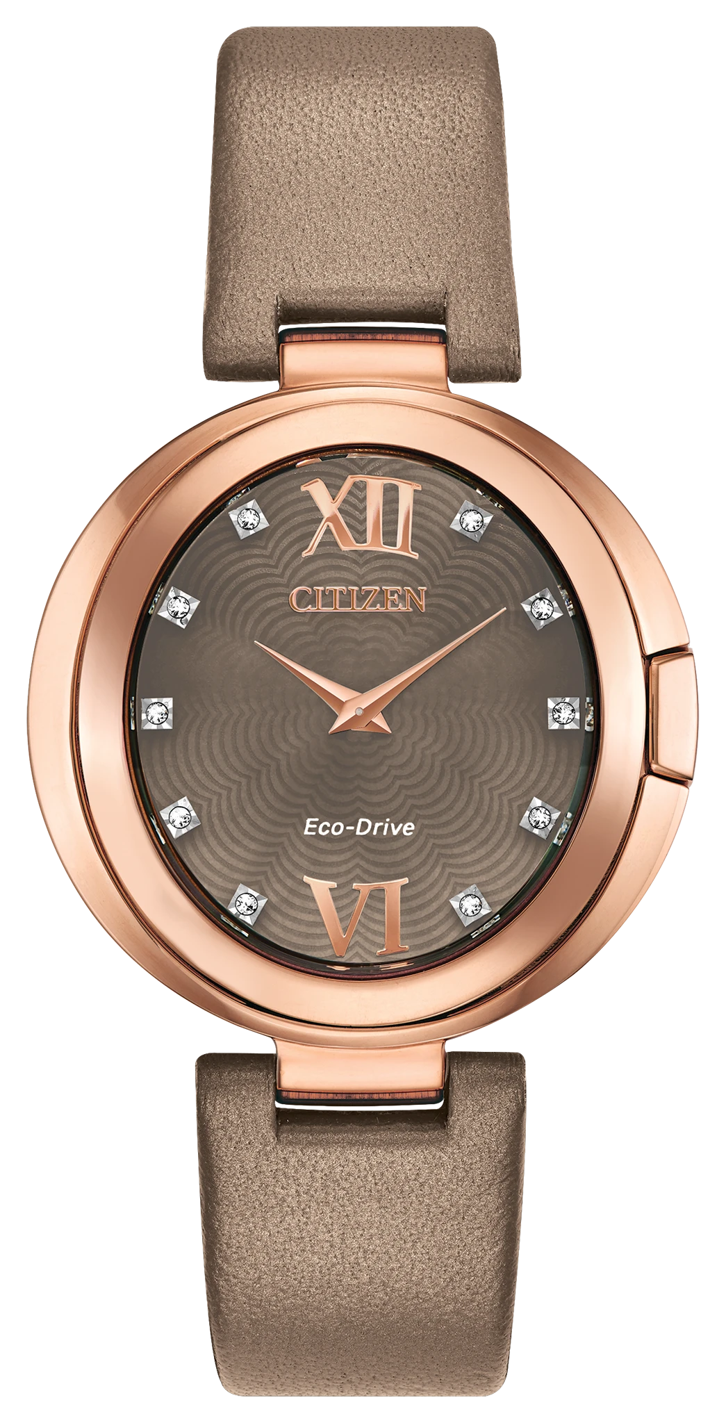 Citizen Capella Ladies Eco-Drive Pink Gold Taupe Dial Watch | CITIZEN