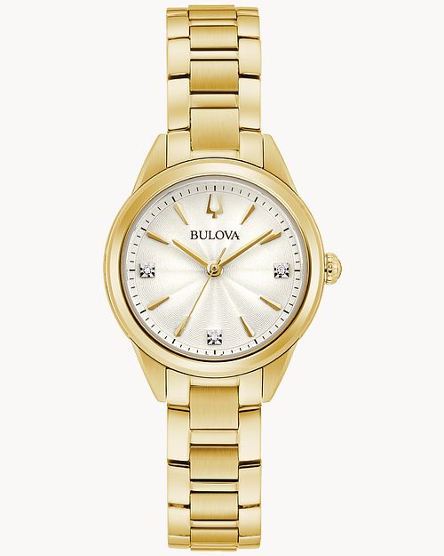 BULOVA ♦ 97P150 Sutton Classic Quartz Ladies Watch Silver-Tone Dial Stainless Steel Bracelet Sutton 97P150 | Bulova