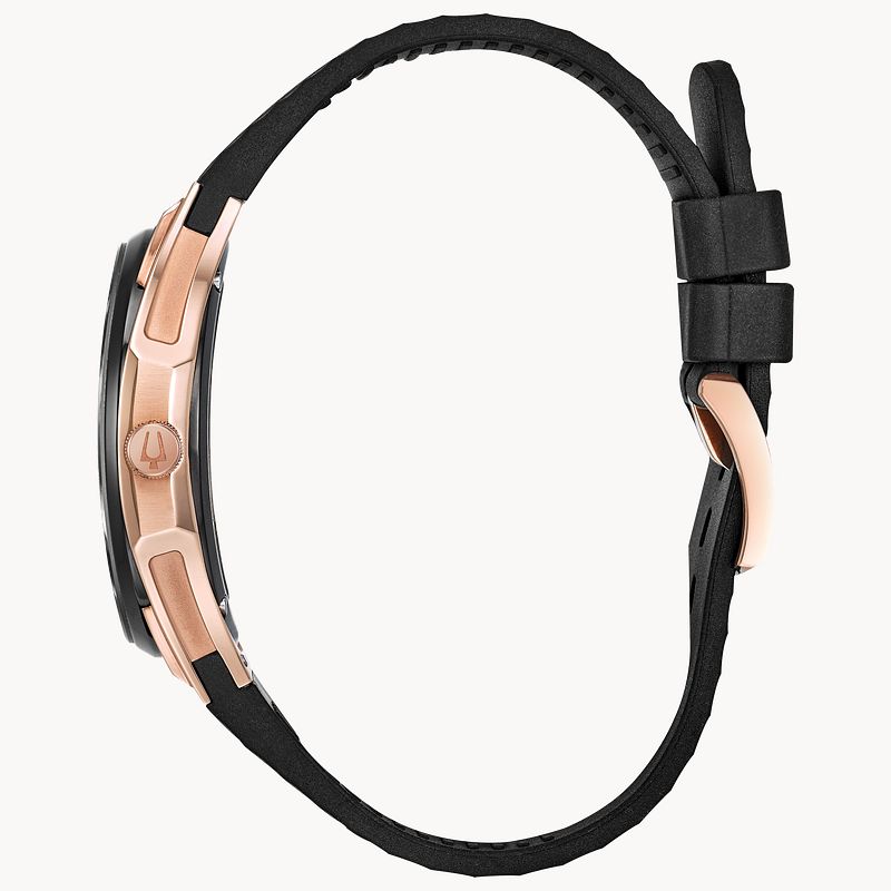 Bulova CURV Women s Rose Gold Diamond Black Watch Bulova