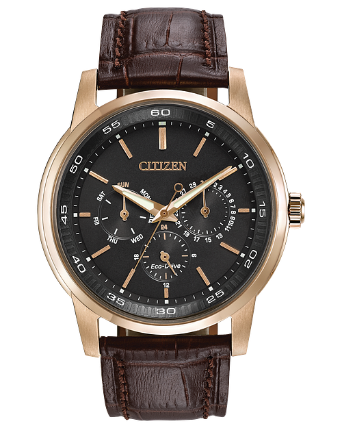 Corso - Men's Eco-Drive BU2013-08E Rose Gold Leather Watch | CITIZEN