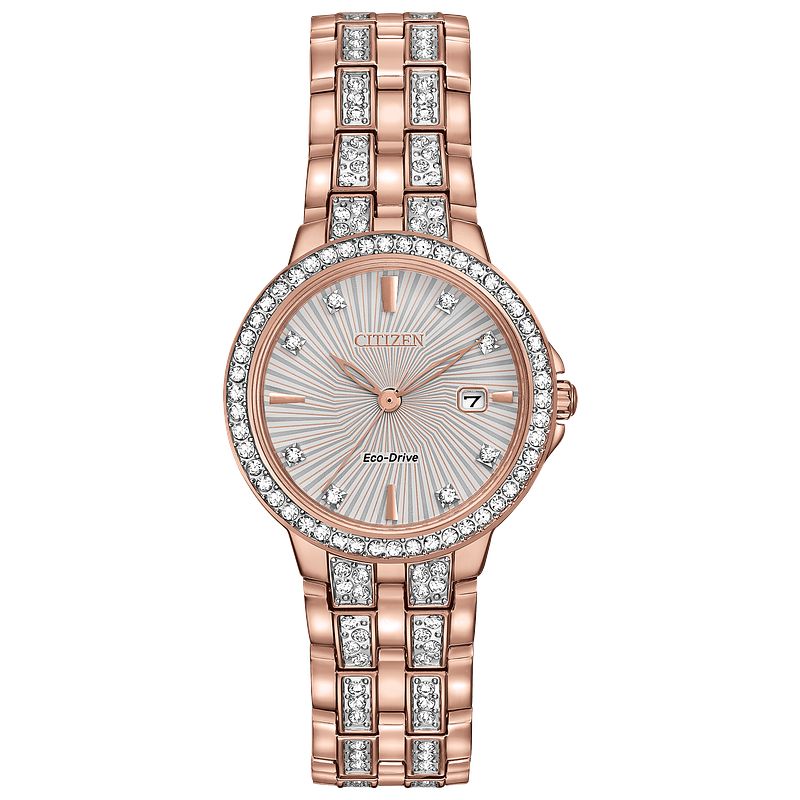 Silhouette Crystal - Ladies Eco-Drive EW2348-56A Gold Watch | CITIZEN
