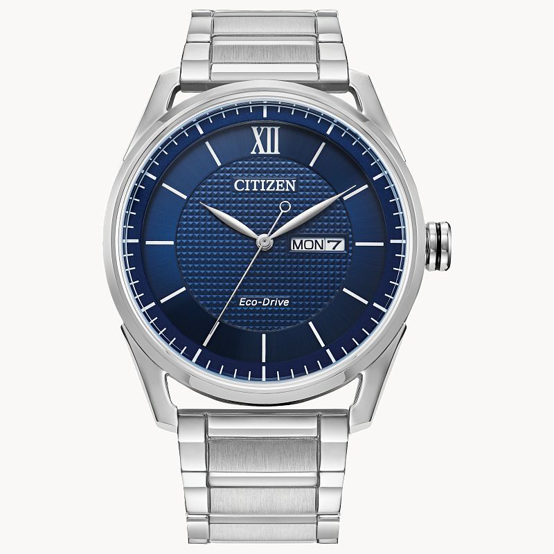 Citizen men's blue accented dial black ip bracelet watch 2025