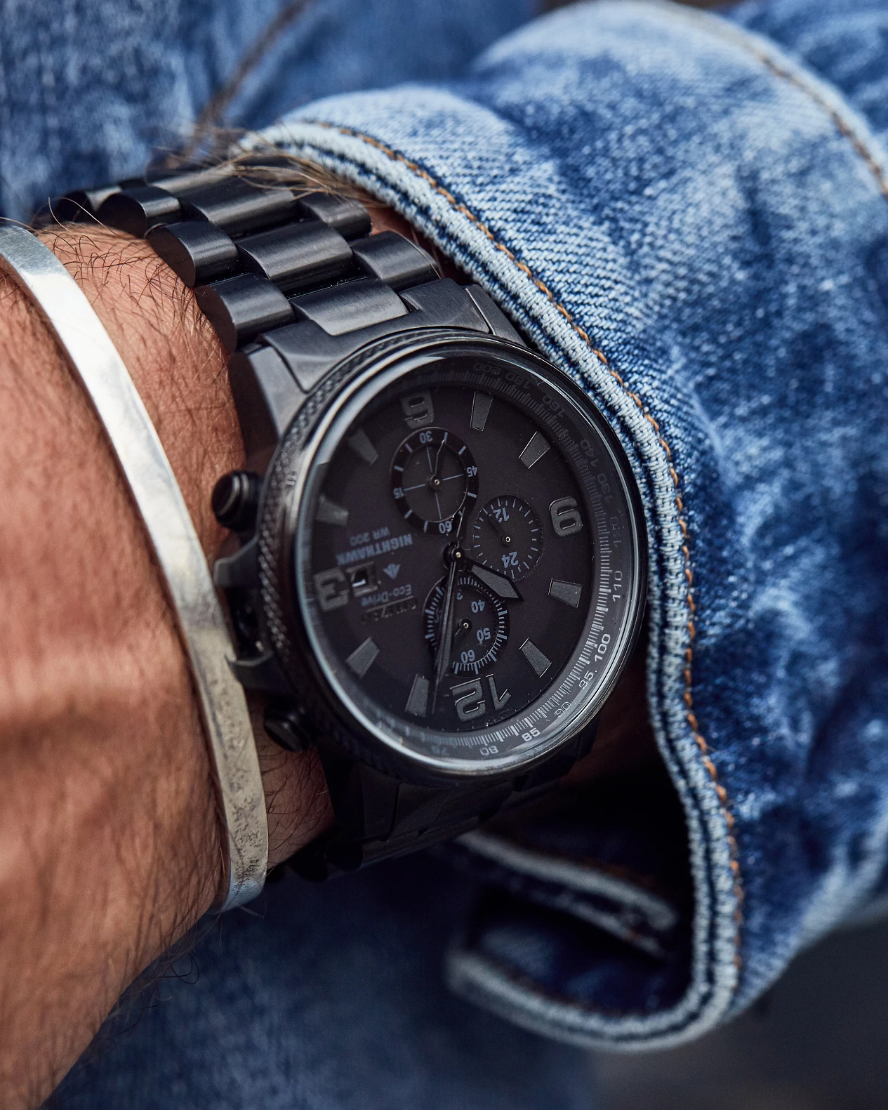Nighthawk - Men's Eco-Drive CA0295-58E Chronograph Watch