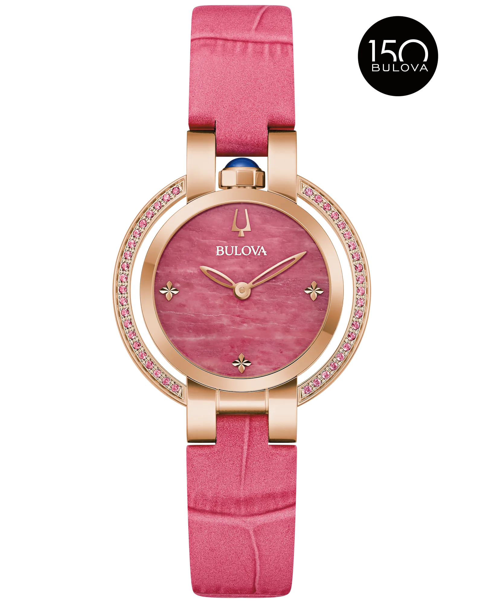 Bulova Pink Dial Leather Strap Rubaiyat Spring 97R103 — Pink