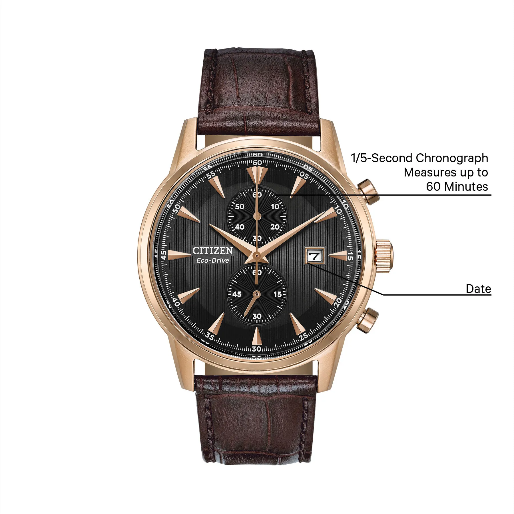 Corso - Men's Eco-Drive CA7003-06E Rosegold Chronograph Watch