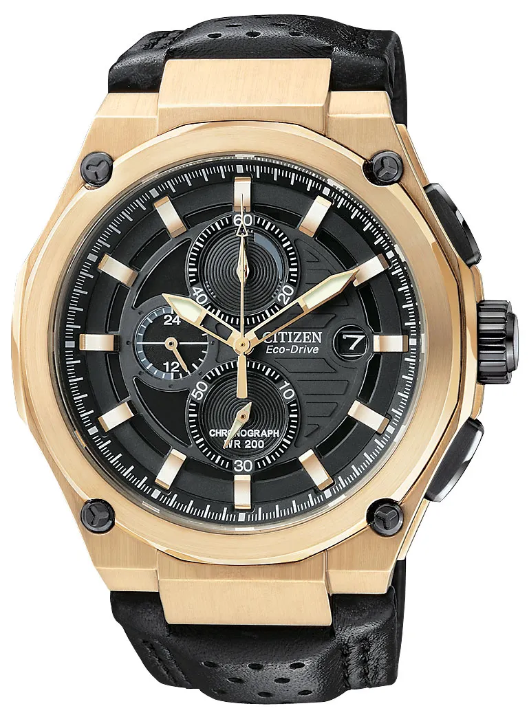 Brycen Black Dial Leather Strap CA0313-07E | CITIZEN