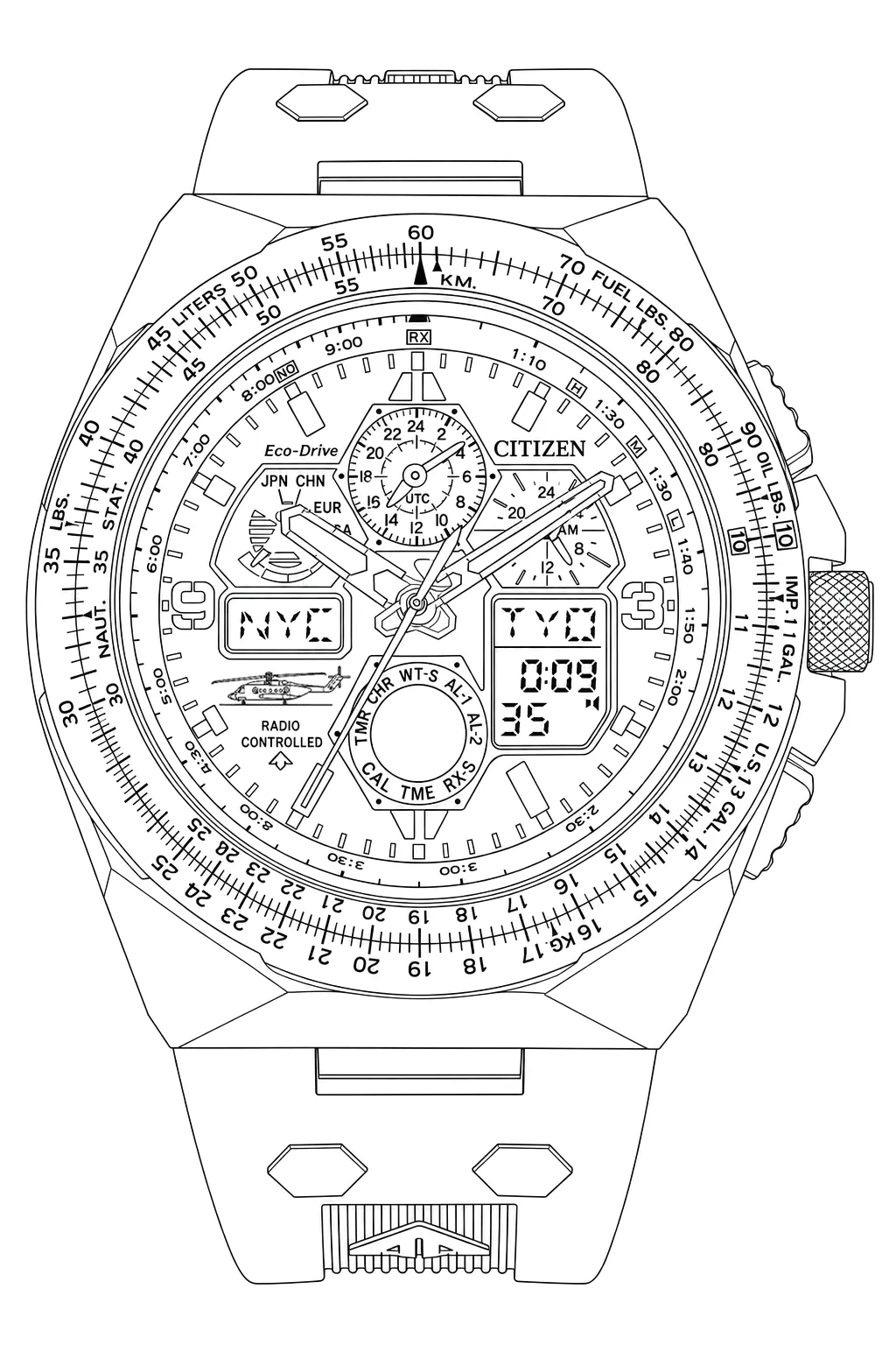 Watch technical diagram