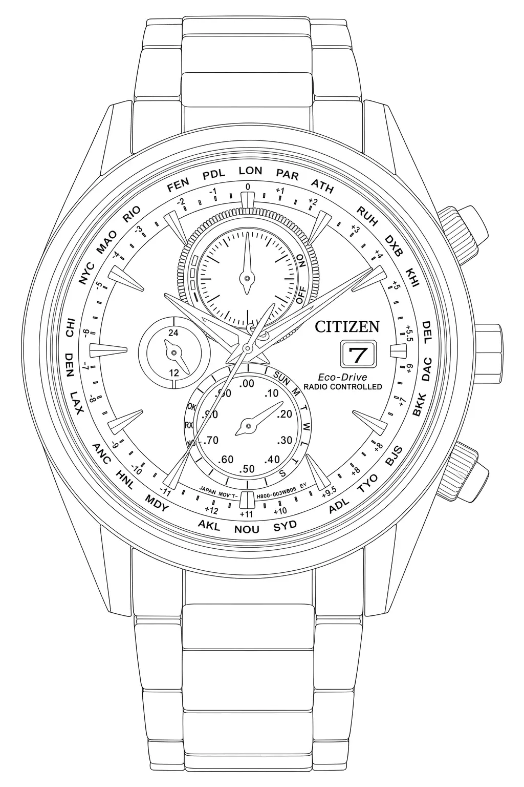 Watch technical diagram