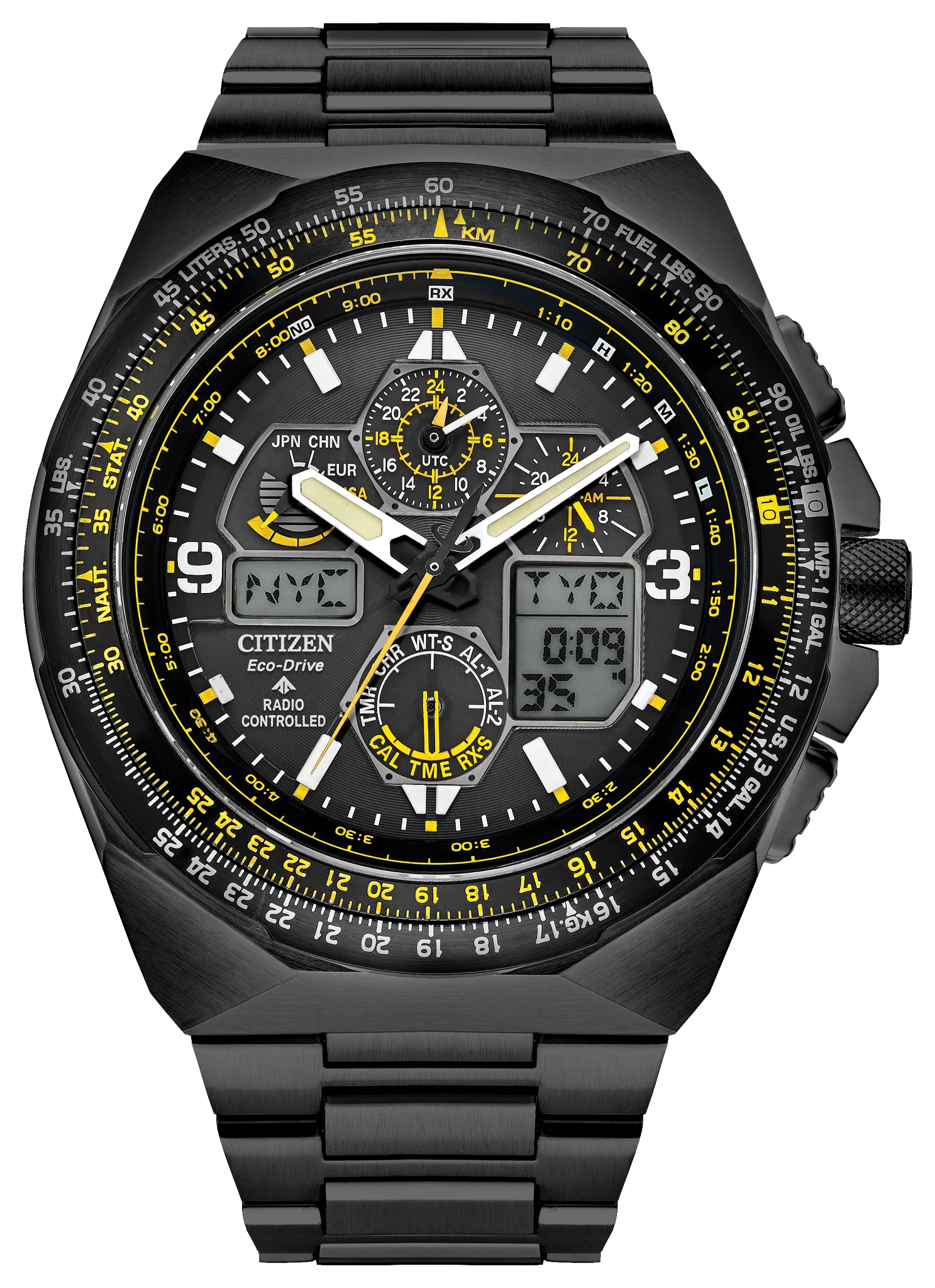 Promaster Skyhawk A-T Black Dial Stainless Steel Bracelet JY8127
