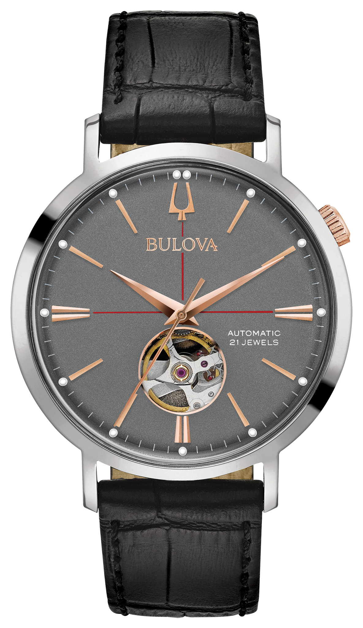 Bulova Aerojet Men's Black Dial Black Strap Classic Watch | Bulova