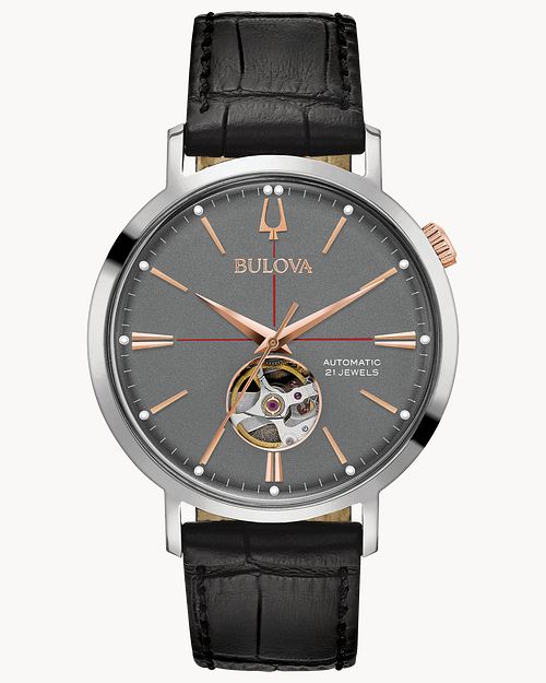 Bulova Aerojet Men s Black Dial Black Strap Classic Watch Bulova