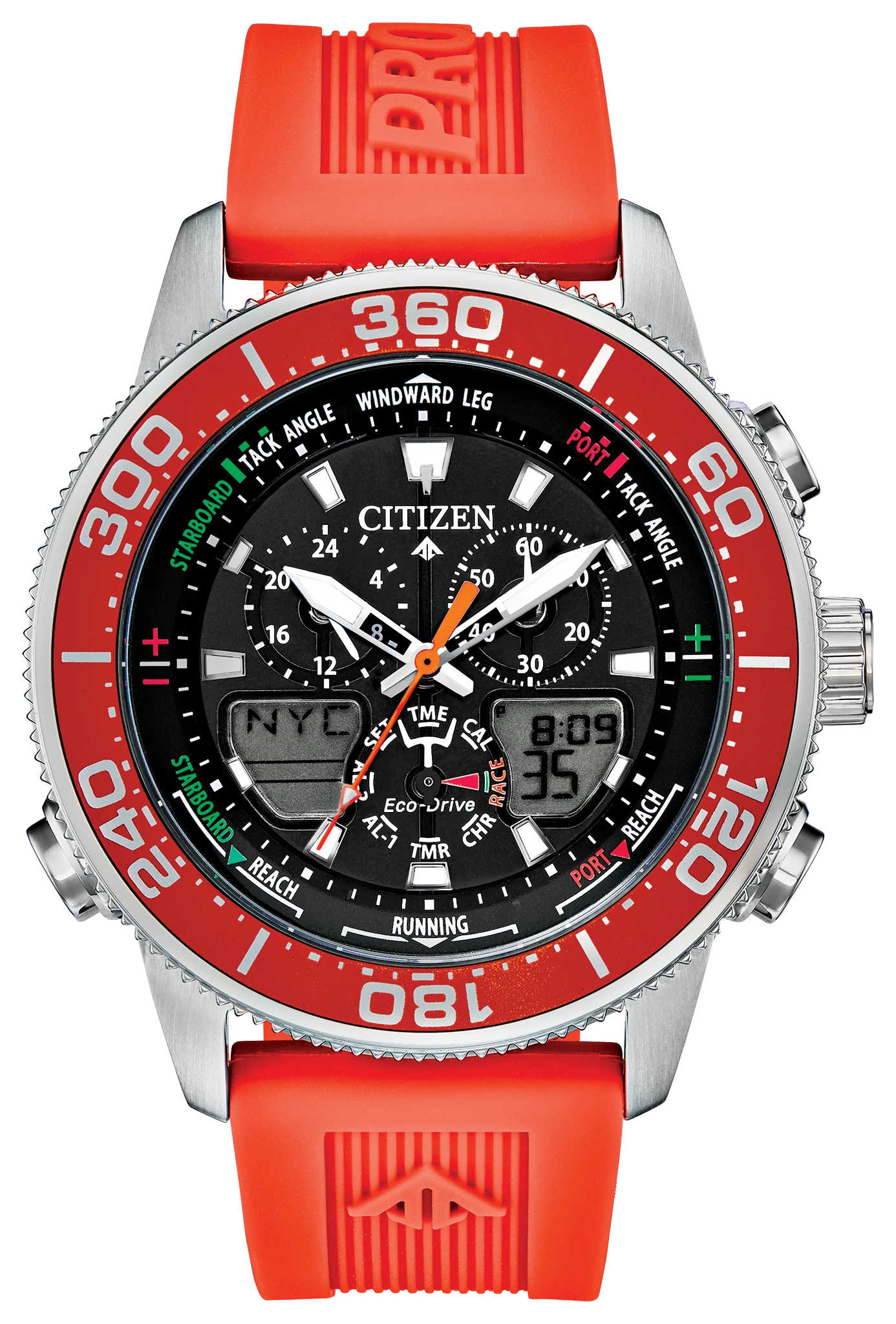 au maison Promaster Sailhawk Black Dial Polyurethane Strap JR4061-00F