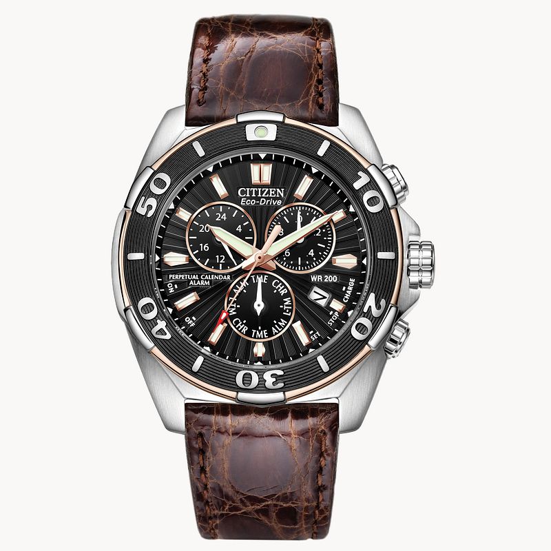 Courageous Black Dial Genuine Crocodile Strap BL5446 01E CITIZEN