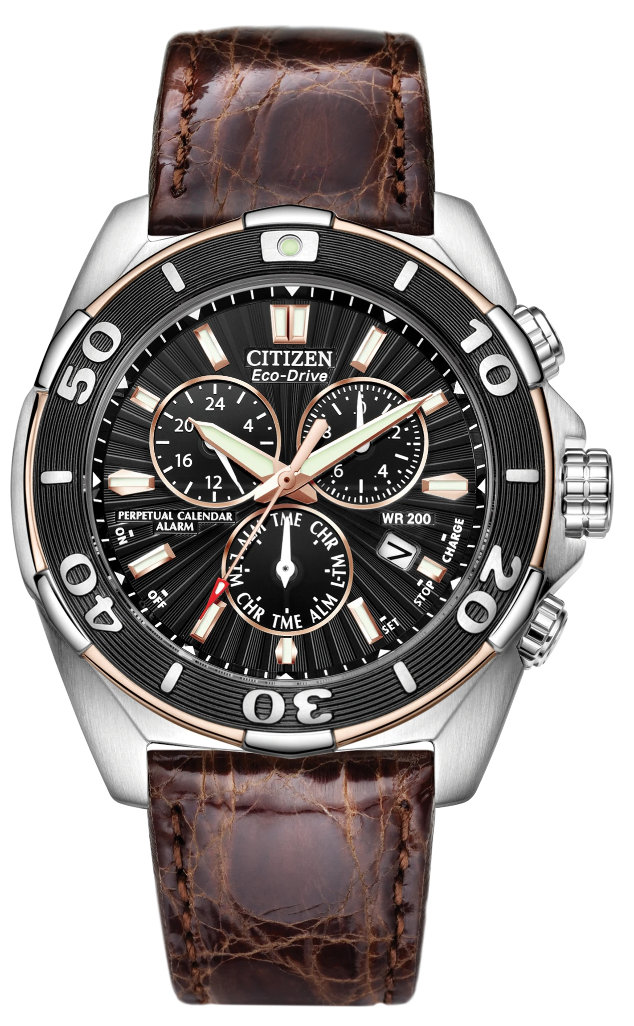 Courageous Black Dial Genuine Crocodile Strap BL5446-01E | CITIZEN