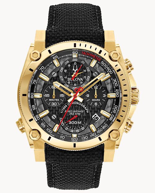Bulova Icon Precisionist Men s Gold Case Black Dial Watch Bulova