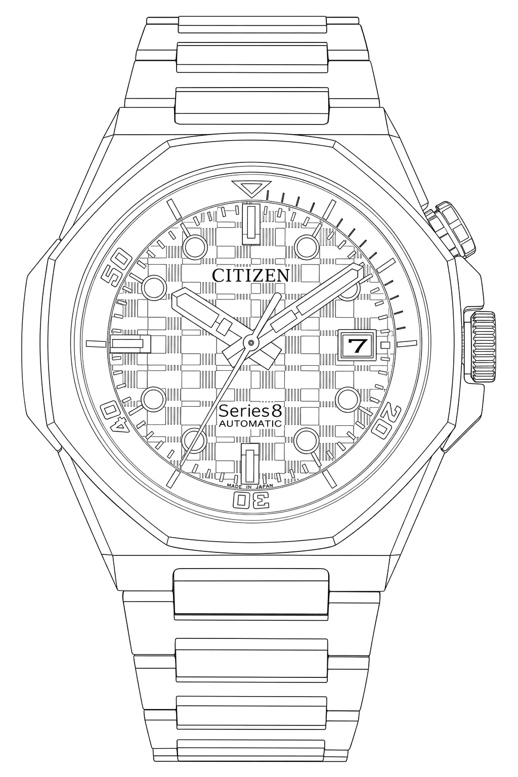 Watch technical diagram