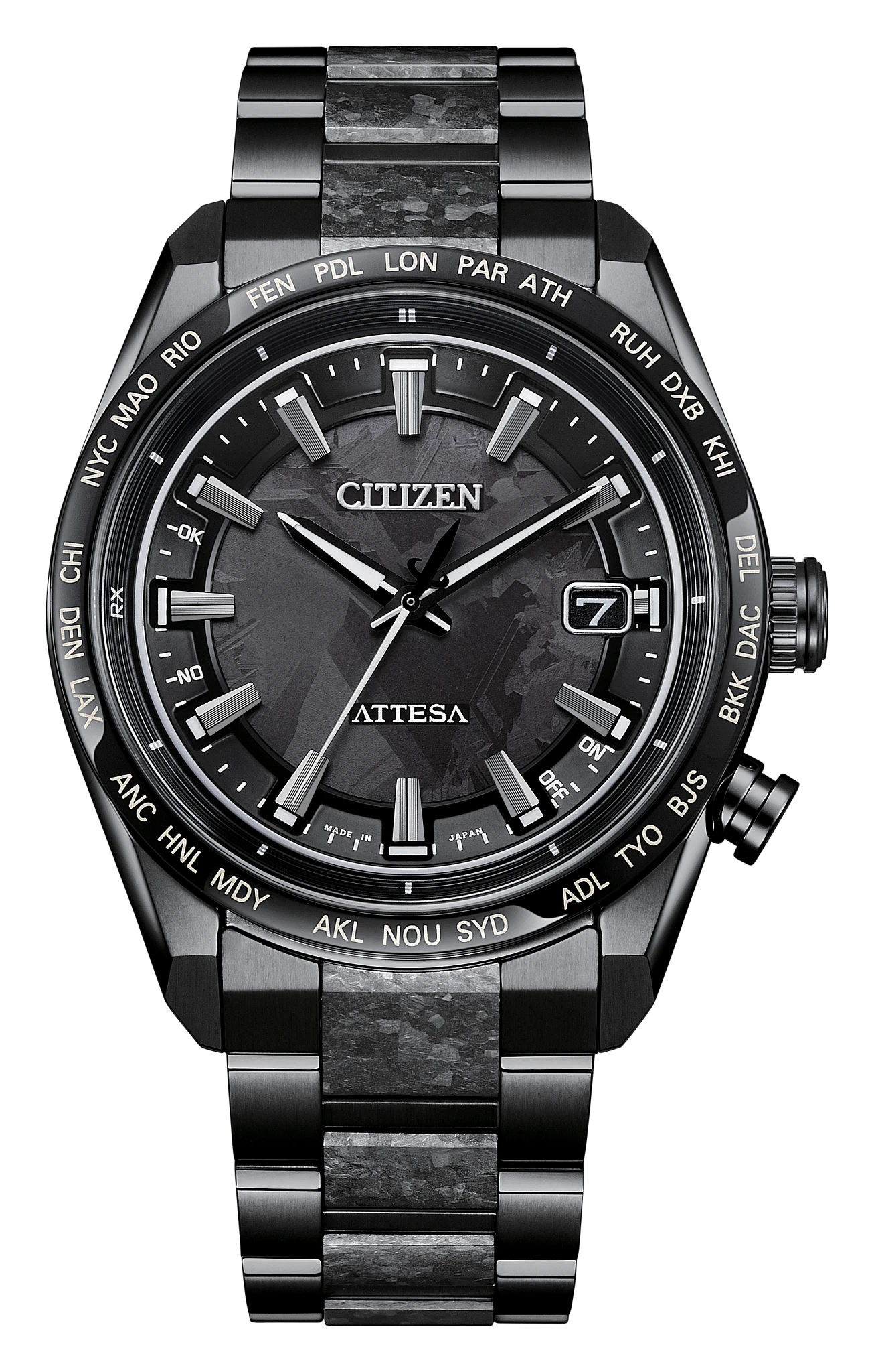 au maison ATTESA HAKUTO-R Black Dial Super Titanium with DLC Coating Bracelet CB0285-63E