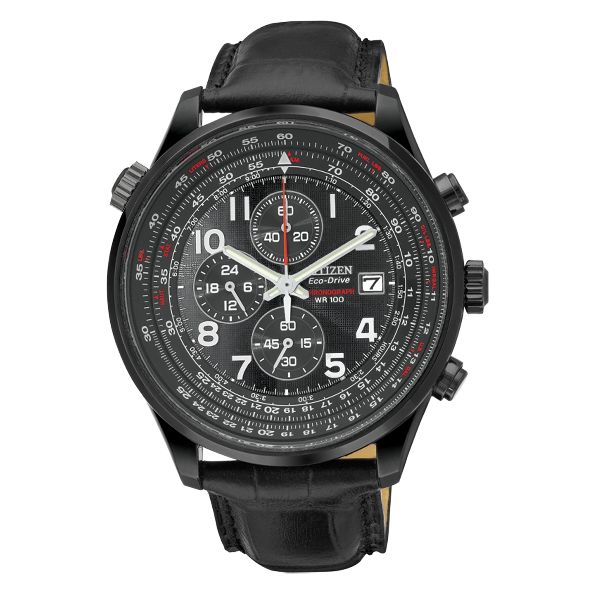 Chandler Black Dial Leather Strap CA0395-02E | CITIZEN