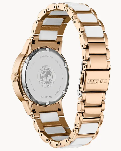 ★レア逆輸入★Citizen Chandler White Dial Ladies Watch Citizen Chandler Ceramic Eco-Drive White Dial Ceramic Watch