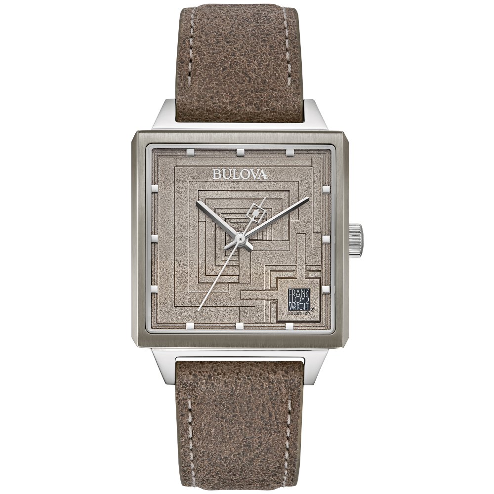 Bulova Stainless Steel Frank Lloyd Wright Mens Watch