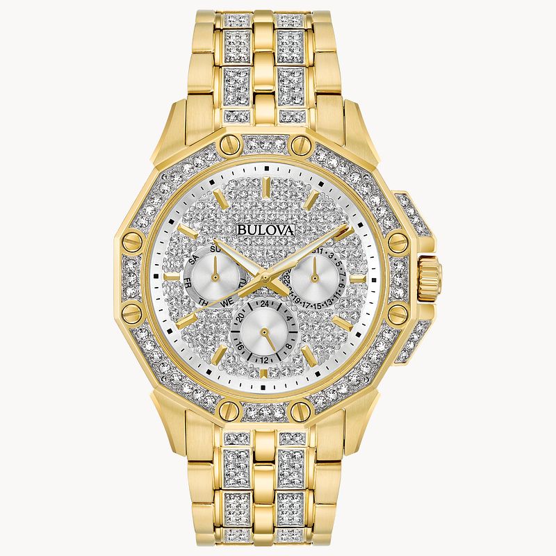 Men's swarovski crystal accented watch hot sale