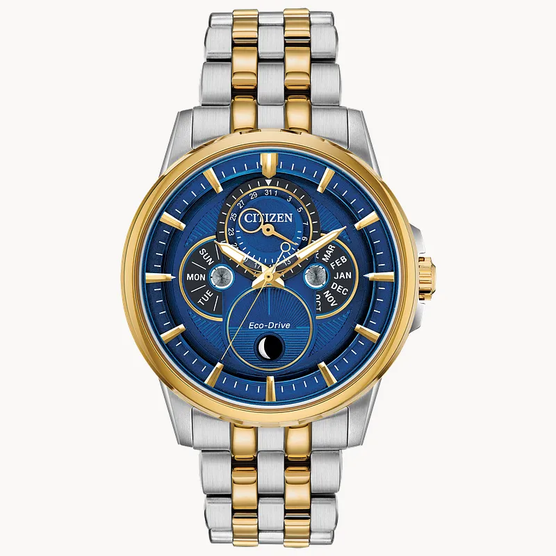 Citizen Calendrier Moonphase Men's Eco-Drive Blue Dial Watch CITIZEN