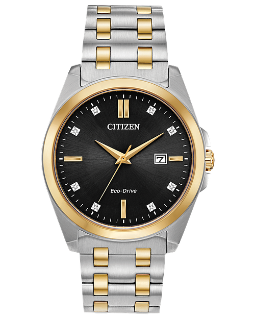 Citizen Corso Eco-Drive Black Dial Stainless Steel Watch | CITIZEN