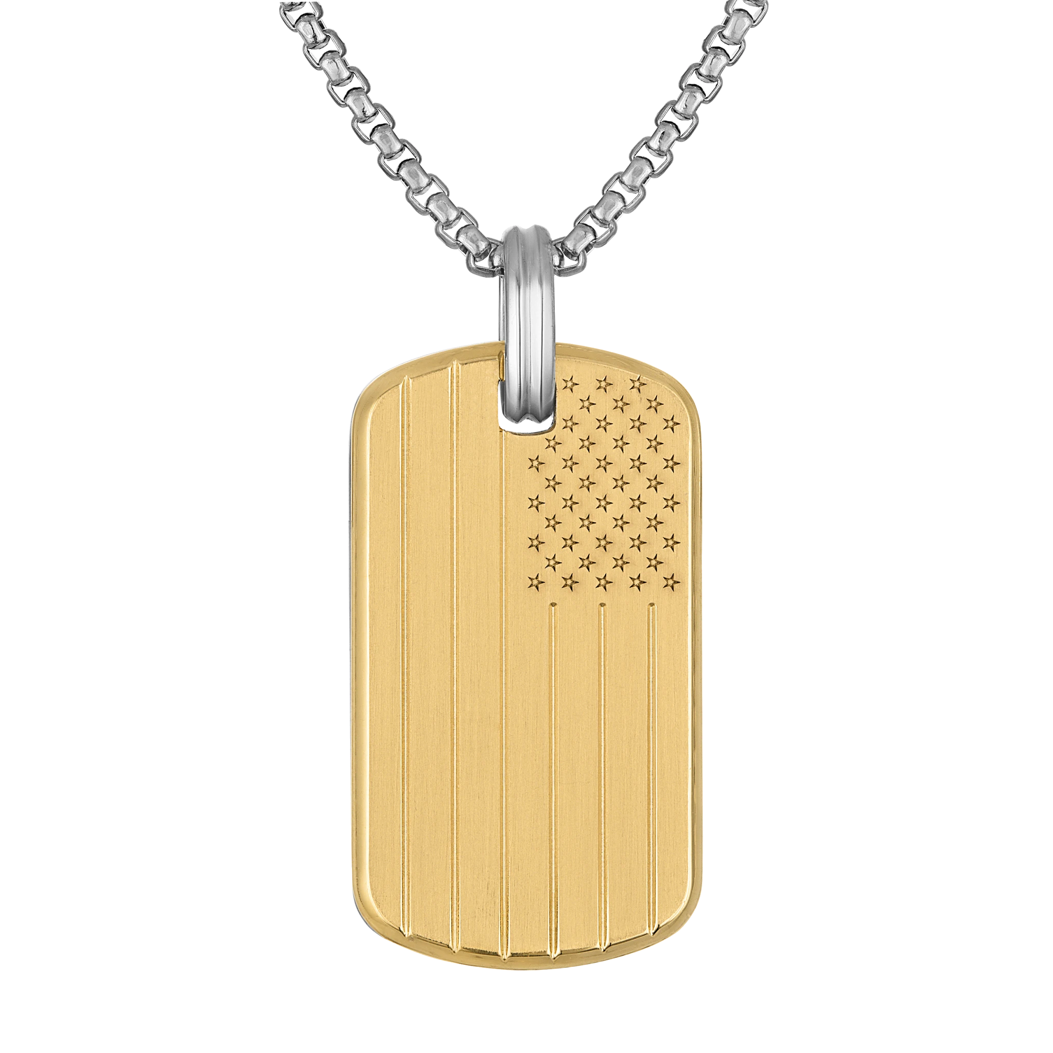 150th Flag Pendant Stainless Steel image number 0