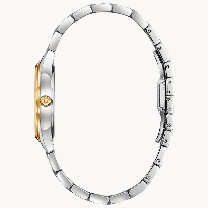 Bulova women's stainless top steel diamond watch