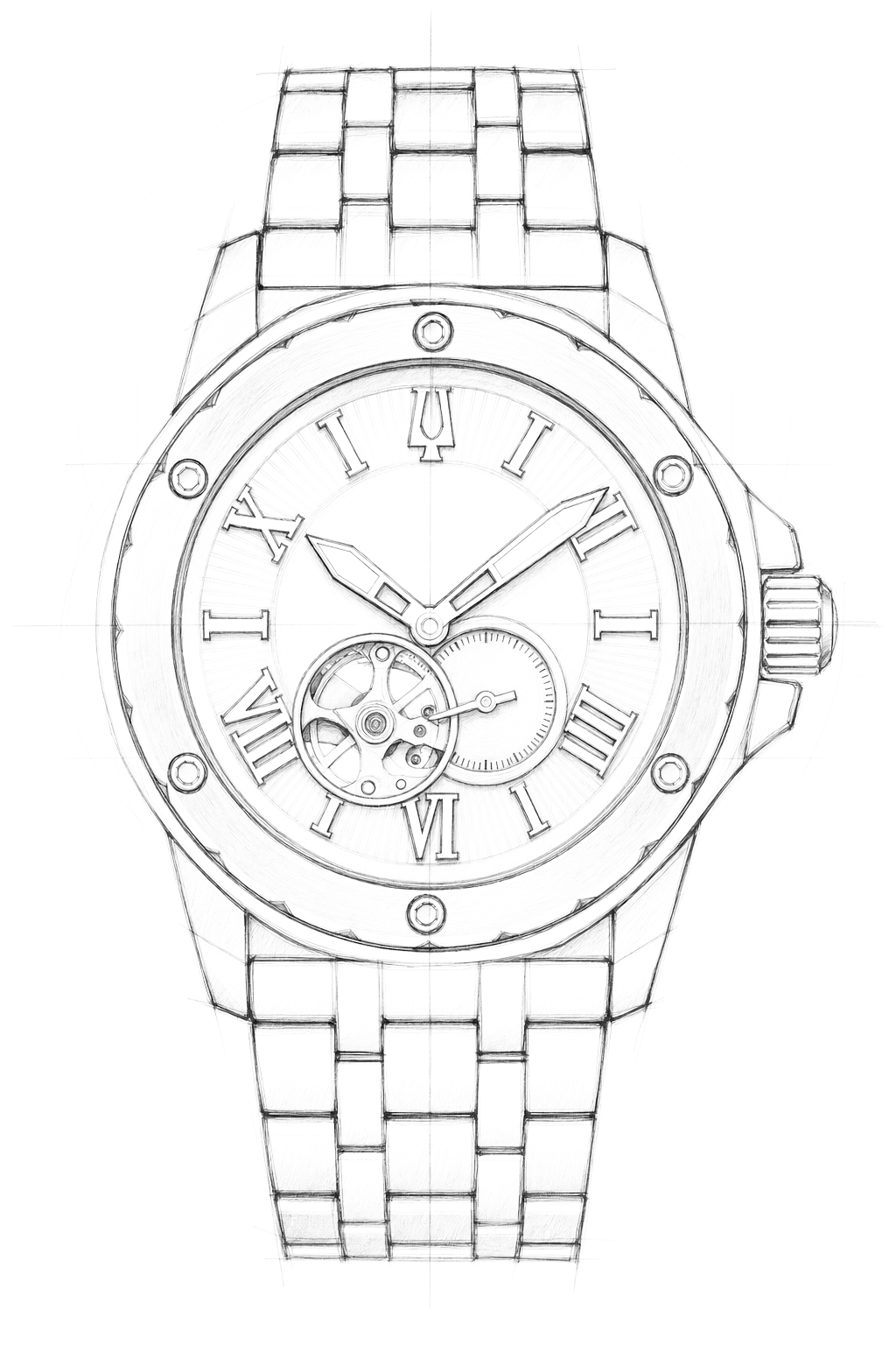 Watch technical diagram