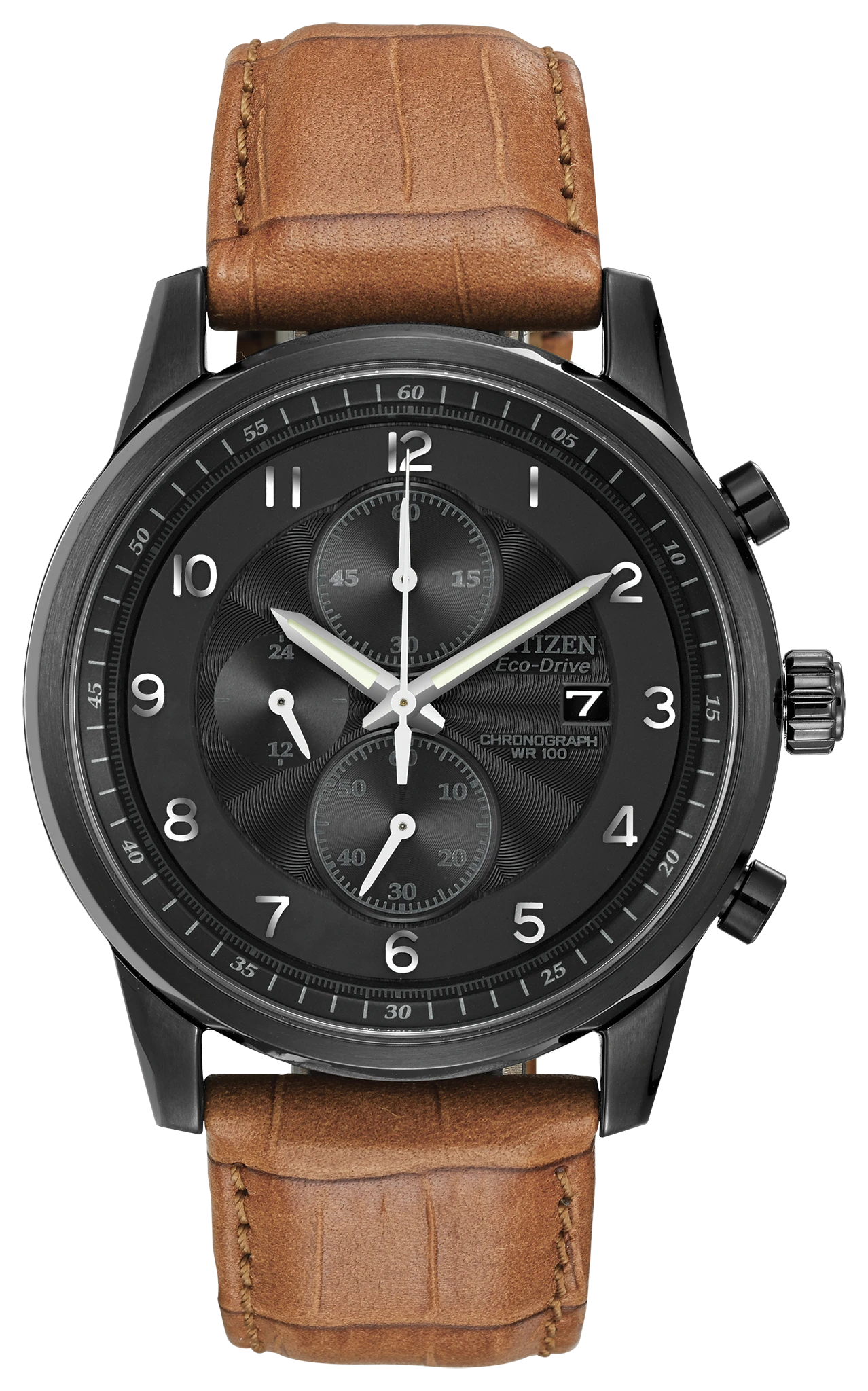 Chandler Black Dial Leather Strap CA0335-04E | CITIZEN