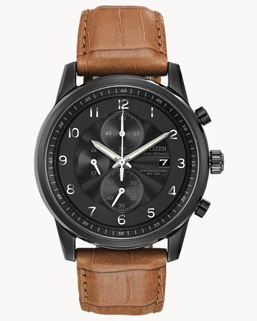 Chandler Black Dial Leather Strap CA0335-04E | CITIZEN Chandler Black Dial Leather Strap CA0335-04E | CITIZEN