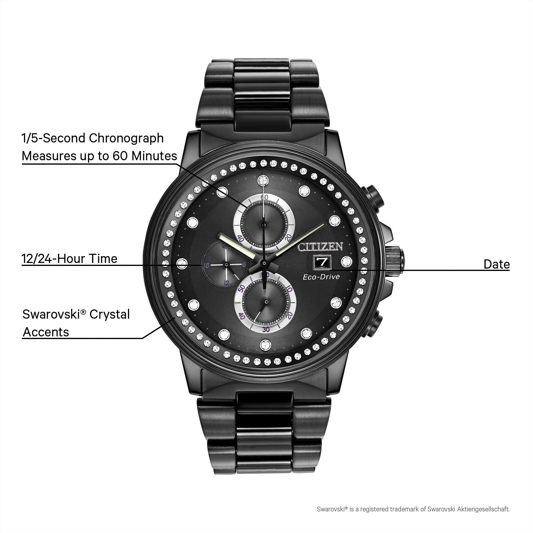 citizen eco drive nighthawk wr200 black steel watch