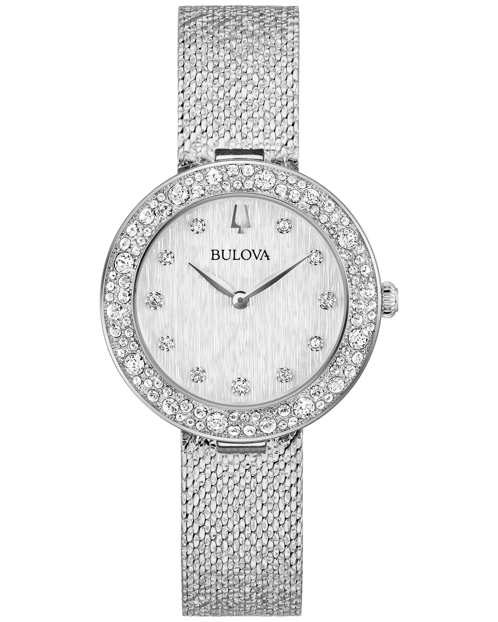 Bulova Silver-Tone Dial Stainless Steel Bracelet Crystal 96L329 — Silver-Tone