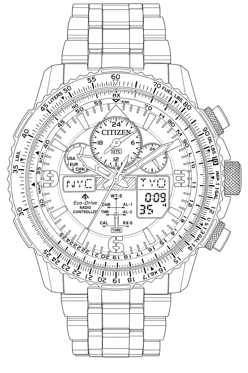 Watch technical diagram