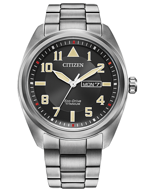 Garrison Black Dial Super Titanium Bracelet BM8560 53E CITIZEN