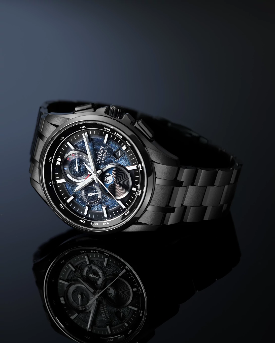 ATTESA HAKUTO-R Blue Dial Super Titanium with DLC Coating Bracelet 