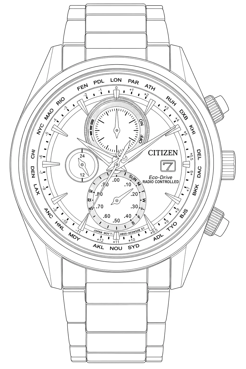 Watch technical diagram