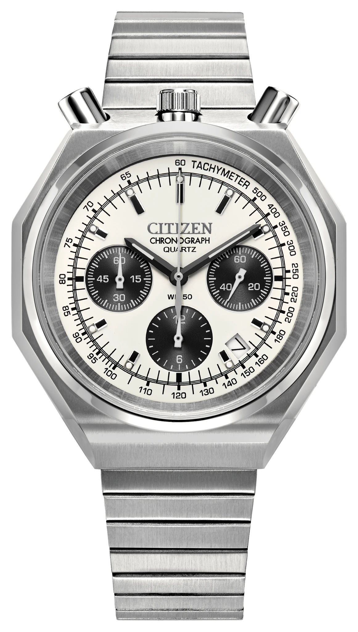 au maison Tsuno Chrono Quartz Silver-Tone Dial Stainless Steel Bracelet AN3700-62A