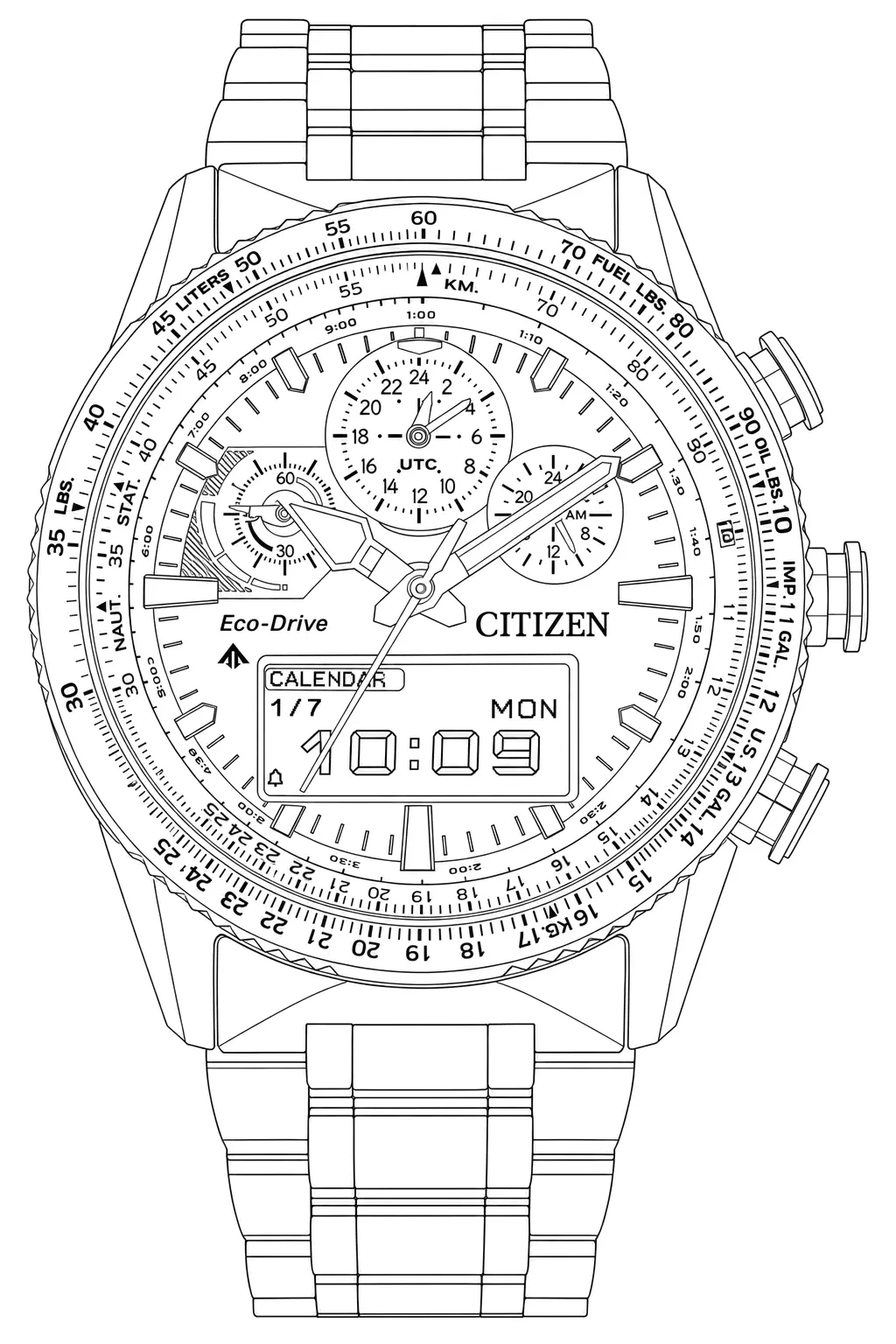 Watch technical diagram